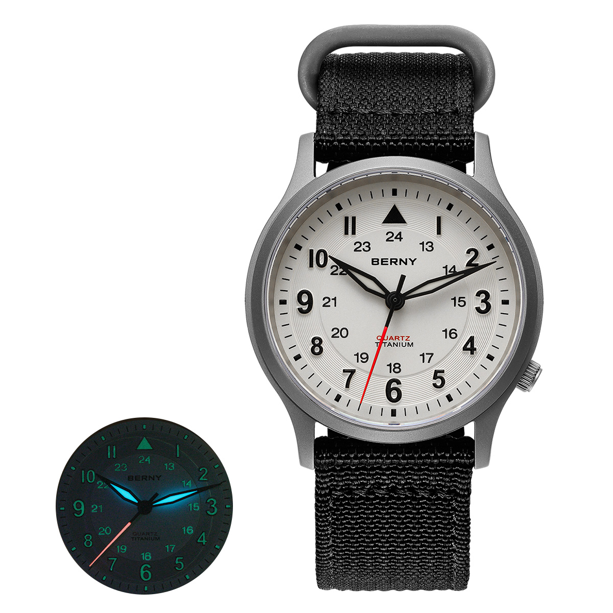 Solar Powered Watch - Мужские титановые часы BERNY, классические мужские