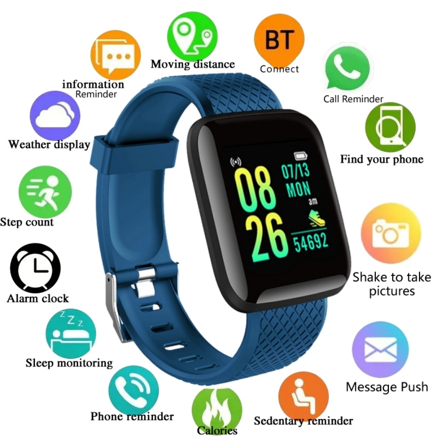 Smartwatch Square Watches For Men - Спортивные умные часы, фитнес-браслет, управление музыкой,