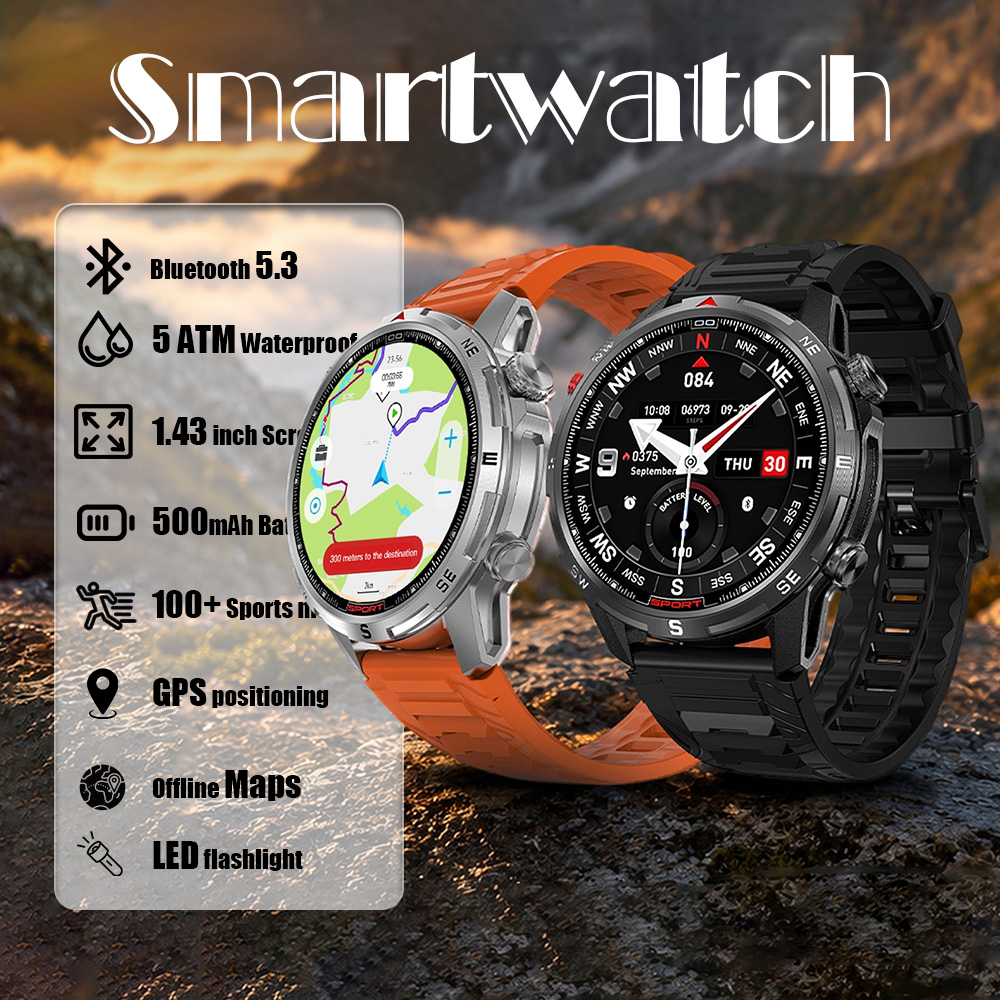 Heart Rate Gps Watch - Умные часы DTG10 с AMOLED-дисплеем 1.43'',