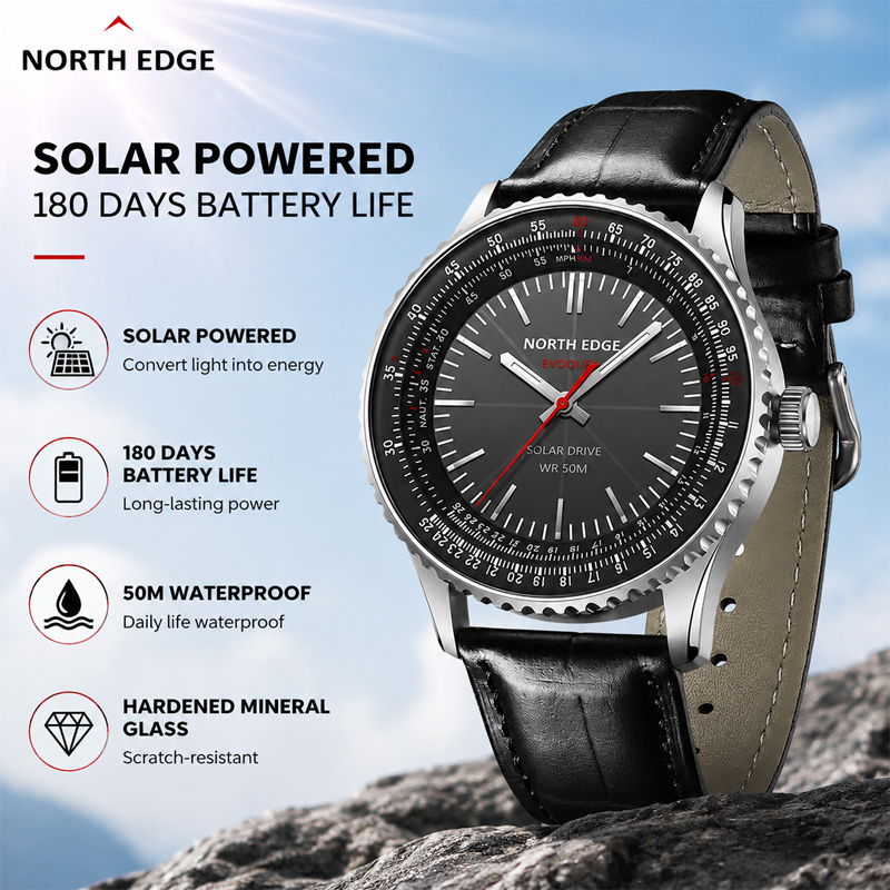 Solar Powered Watch - NORTH EDGE EVOQUE 3 – мужские