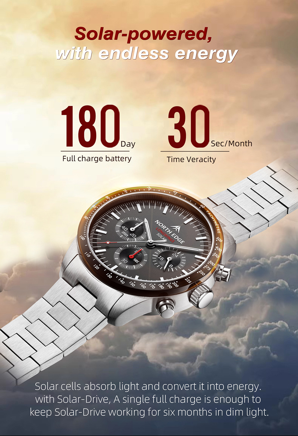 Solar Powered Watch - Новые кварцевые часы Pointer 2026 с