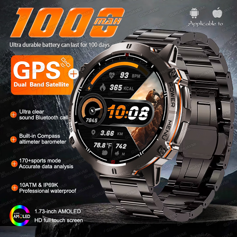 Altimeter Compass Watch - НОВЫЙ TANK X3 Военные 1000 мАч