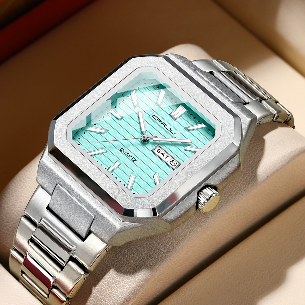 Smartwatch Square Watches For Men - Мужские повседневные часы CRRJU из нержавеющей