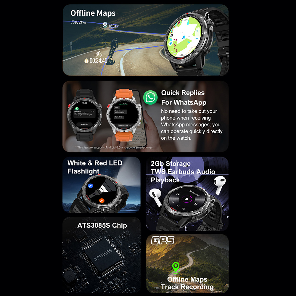 Умные часы DTG10 с AMOLED-дисп – обзор и цена Heart Rate Gps Watch