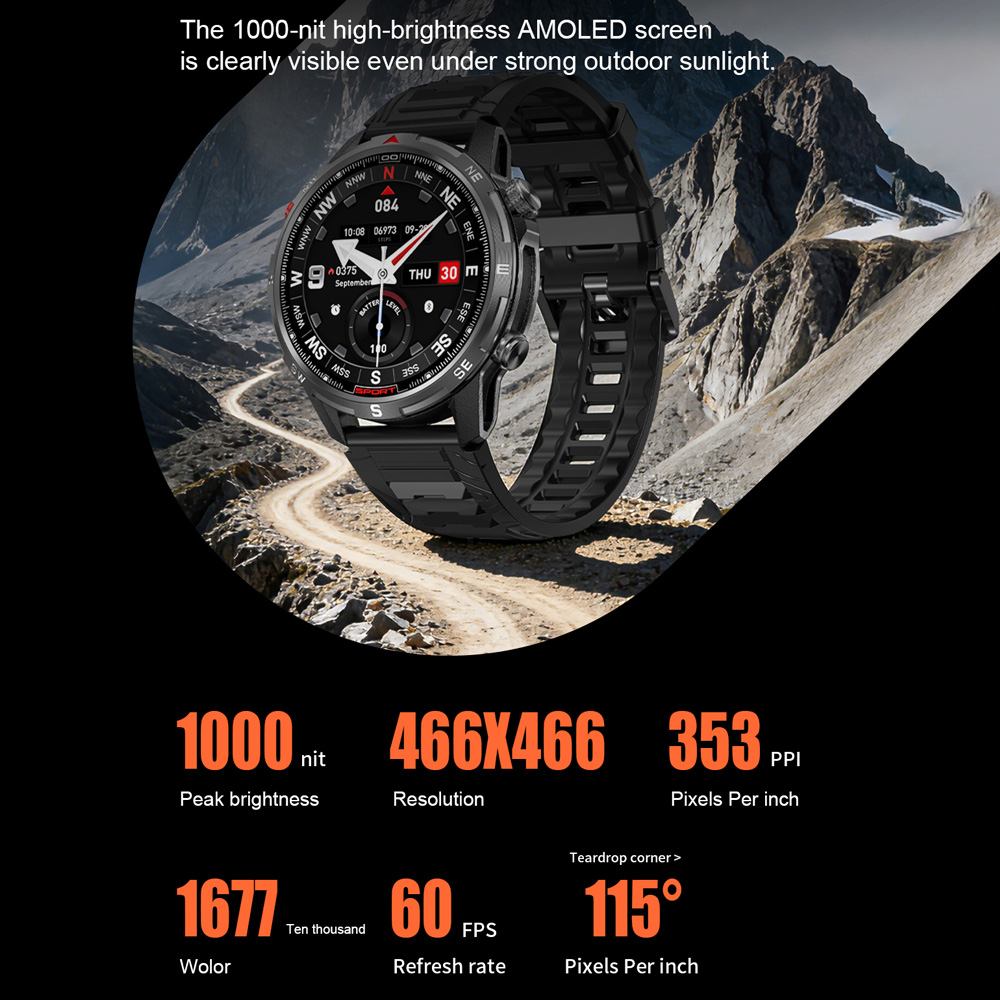 Умные часы DTG10 с AMOLED-дисп – обзор и цена Heart Rate Gps Watch