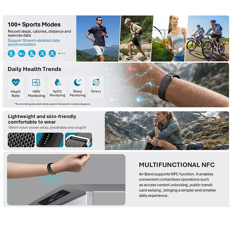 Умный браслет VALDUS Air Band  – обзор и цена Smartwatch Square Watches For Men