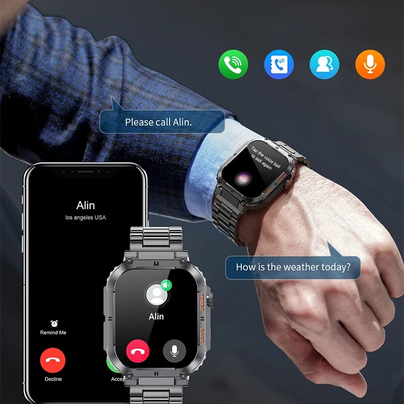 Смарт-часы LIGE мужские спорти – обзор и цена Smartwatch Square Watches For Men