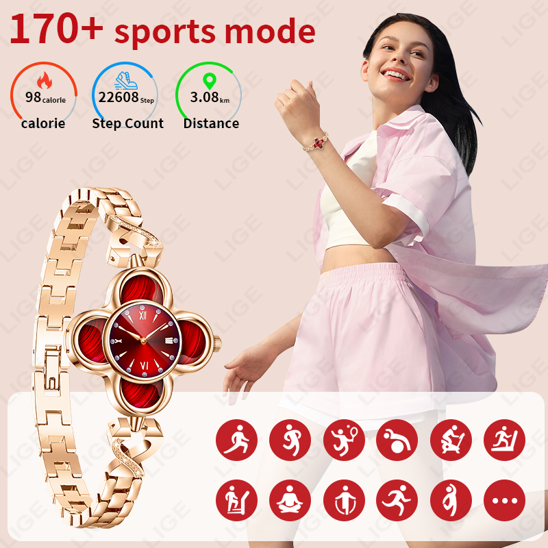 LIGE кварцевые умные часы с ис – обзор и цена Smartwatch Digital Watches For Women