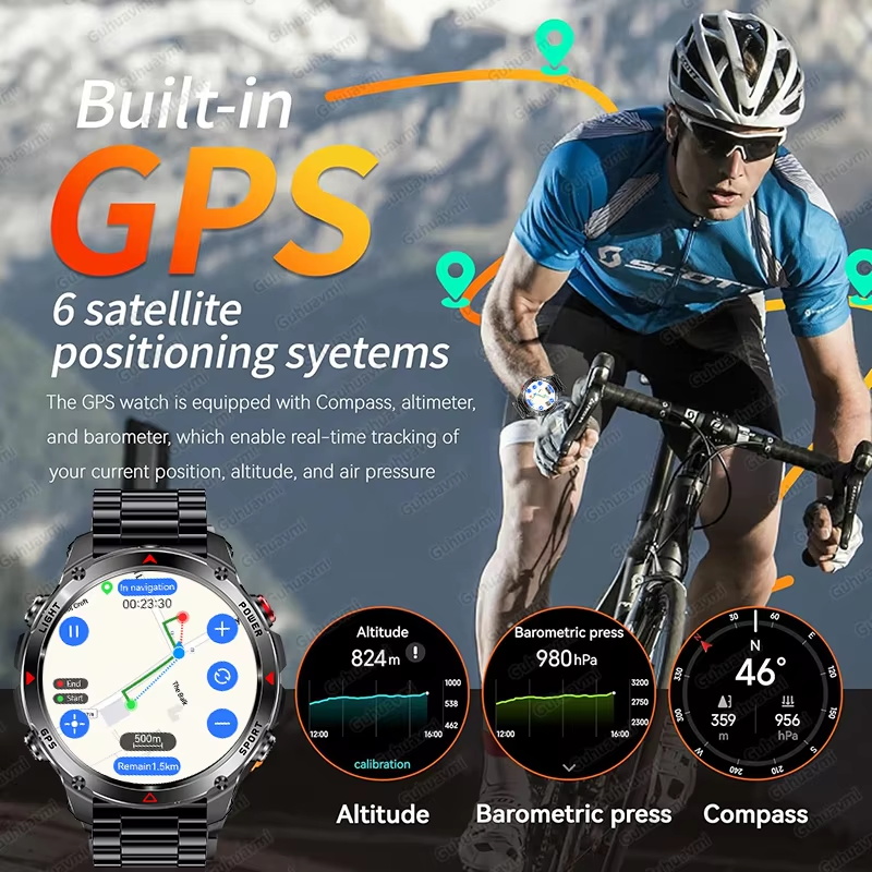 Военные умные часы с GPS, 540  – обзор и цена Smartwatch Military Watches For Men