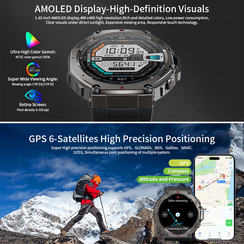 Умные часы LIGE военного класс – обзор и цена Altimeter Compass Watch