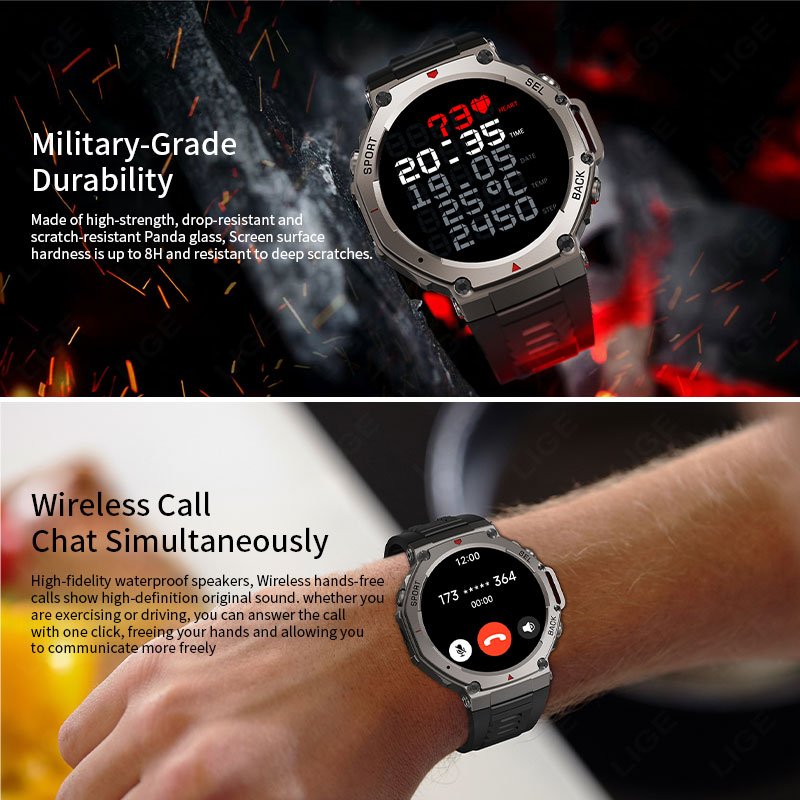 Умные часы LIGE военного класс – обзор и цена Altimeter Compass Watch