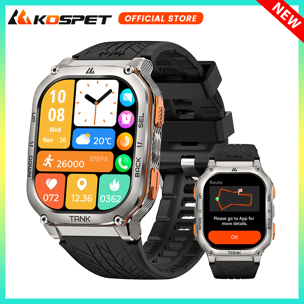 KOSPET TANK M3 Ultra GPS Смарт – обзор и цена Altimeter Compass Watch