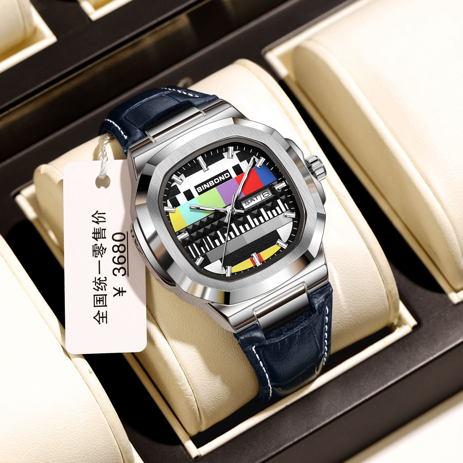 Мужские часы BINBOND, оригинал – обзор и цена Smartwatch Square Watches For Men