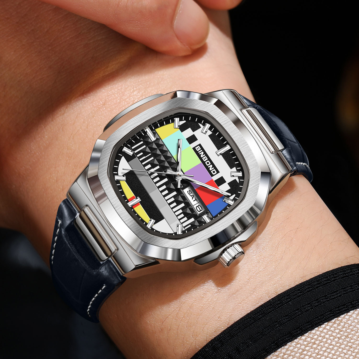 Мужские часы BINBOND, оригинал – обзор и цена Smartwatch Square Watches For Men